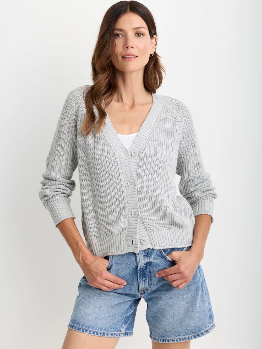 One Grey Day-  Raleigh Cardigan Heather Grey XL